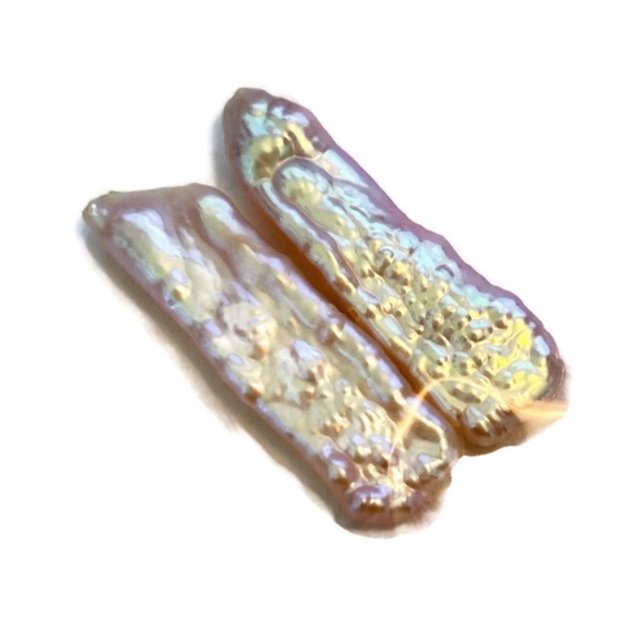 As Low As $2 A Pair of Blush Pink Biwa Stick Pearl Beads 6-7mm x 20-22mm (2) - Picture 3 of 3